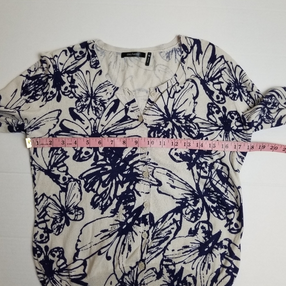 NEW! Beautiful Button Front Butterfly Print Cotton Cardigan - Picture 10 of 13